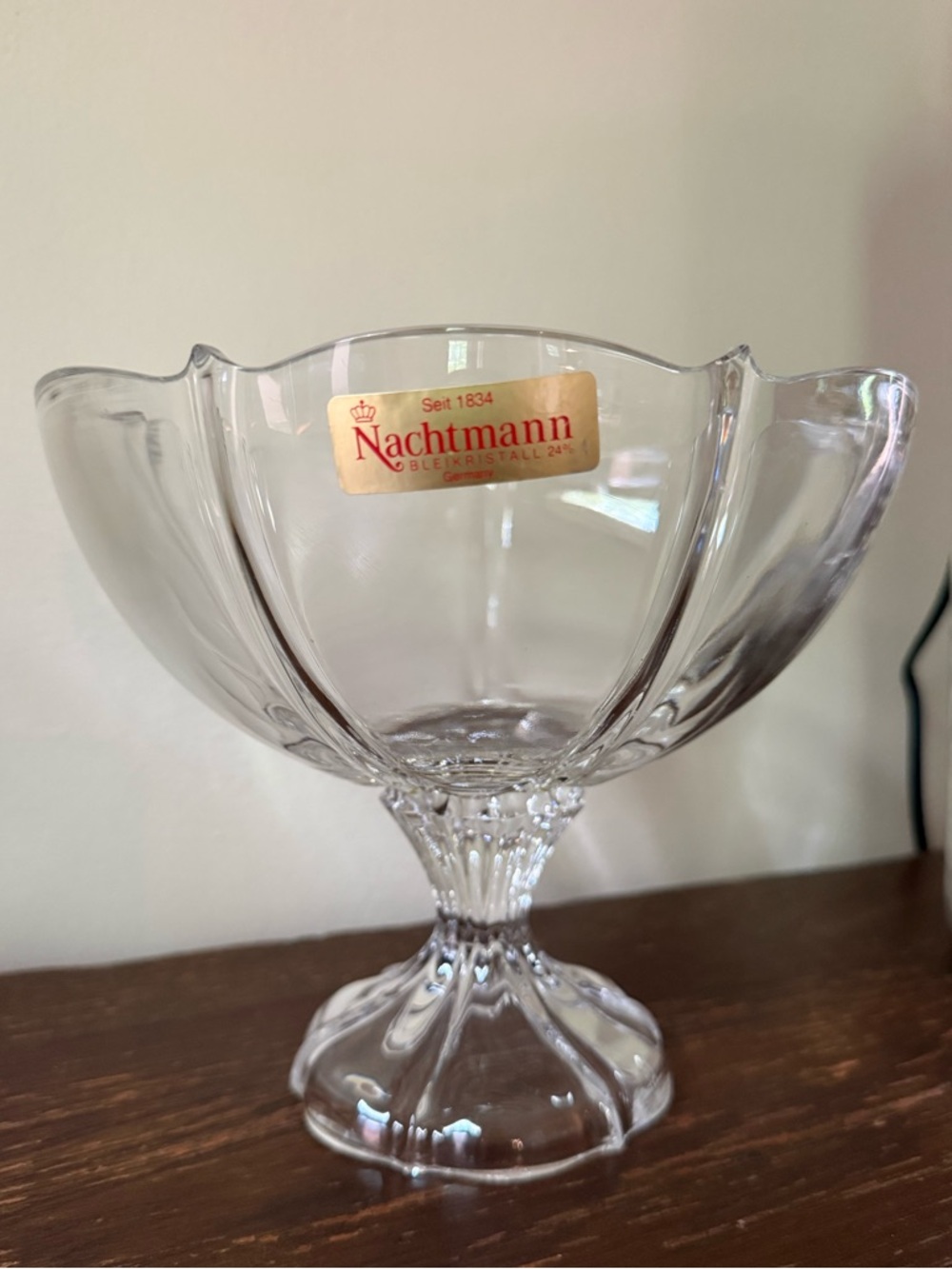 Vintage Nachtmann Crystal Compote Bowl
